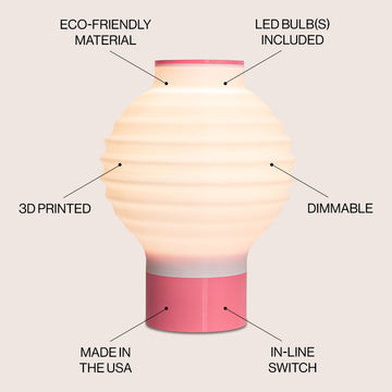 Asian Lantern Vintage Traditional Plant-Based PLA 3D Printed Dimmable LED Table Lamp - JONATHAN Y